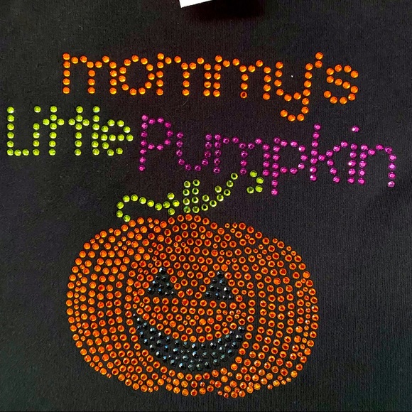 Baby bodysuit Mommy's little pumpkin embellished 100% cotton Halloween 6M NWT - Picture 2 of 8